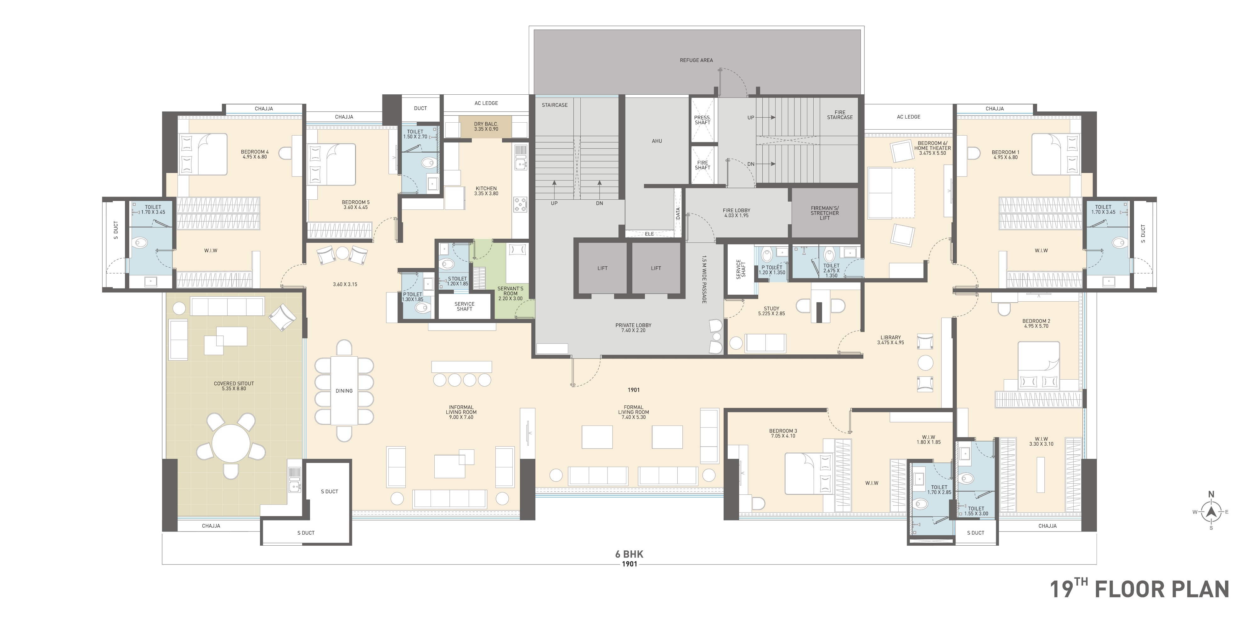 6BHK Penthouse 4894sqft · 2